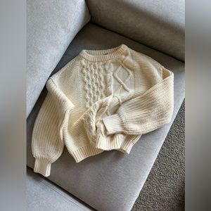 Free People Ivory Oversized Sweater
